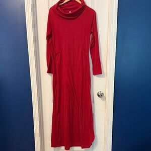 Elegant Long Sleeve Red Dress